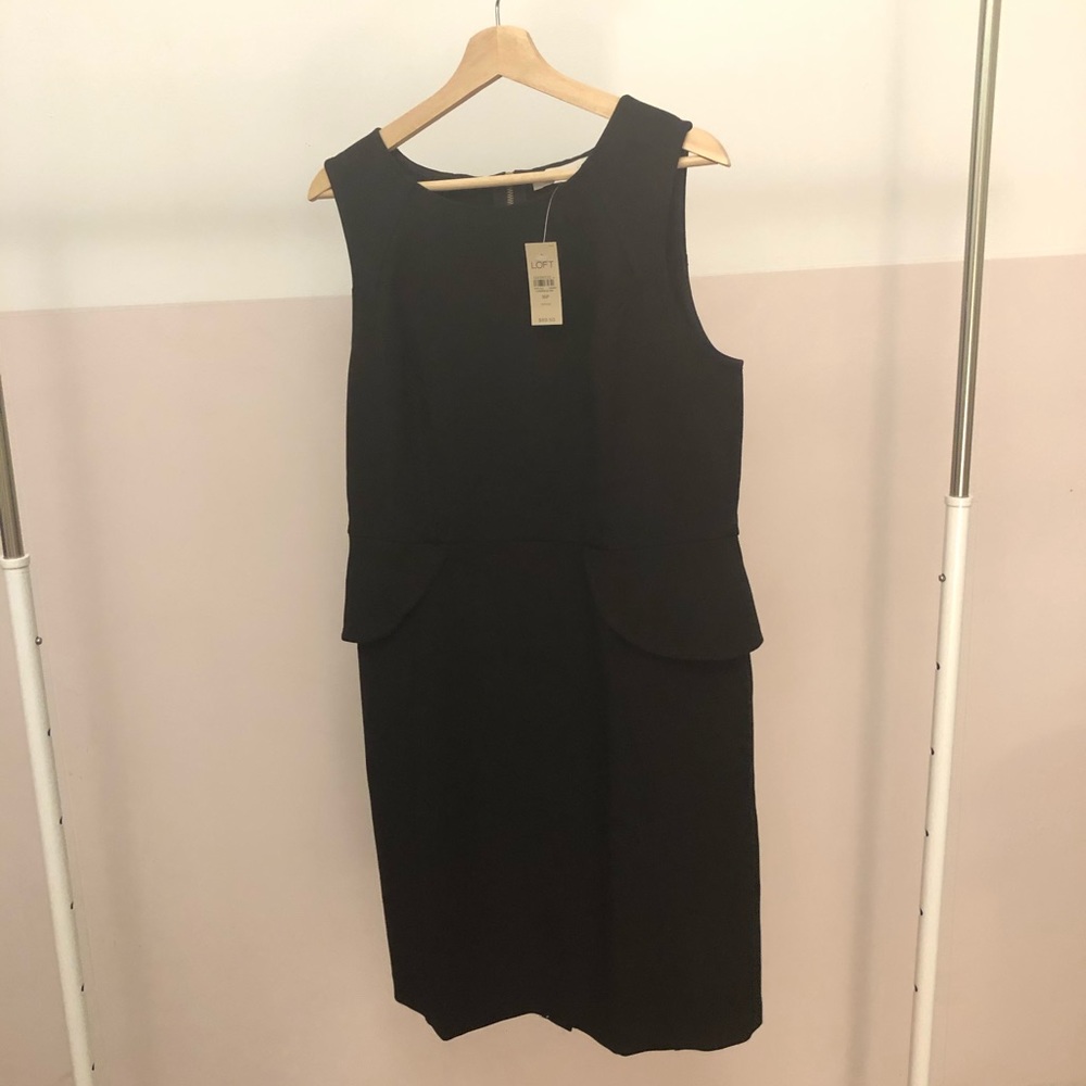 Petite zipper back sleeveless peplum LBD